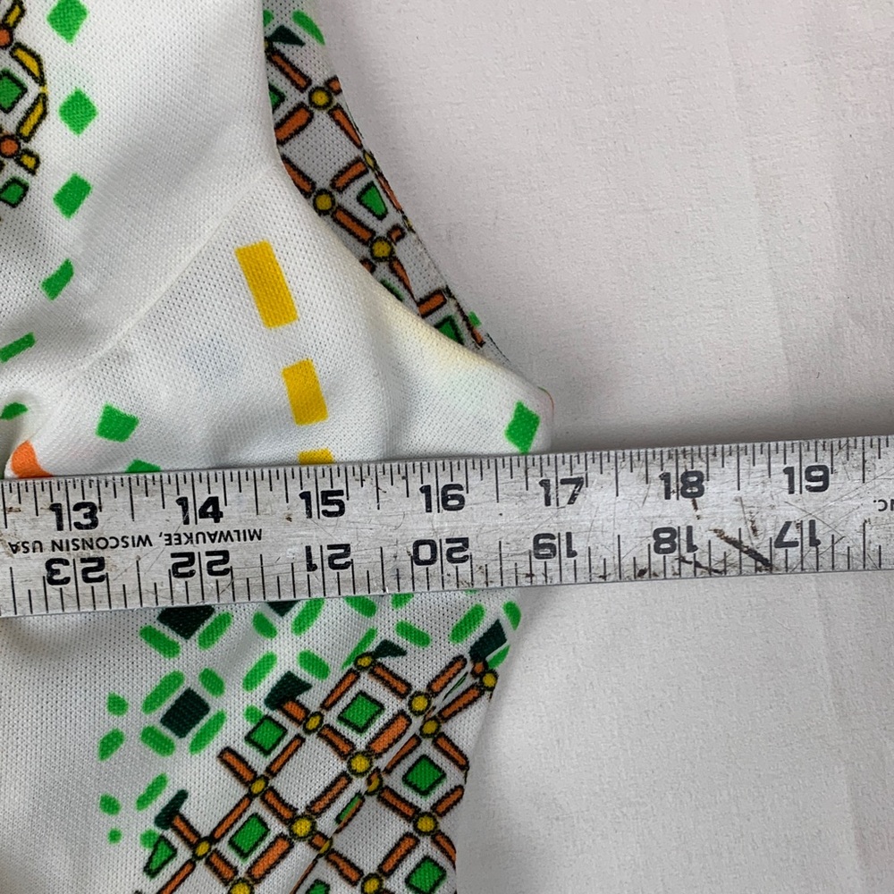 vintage 70s mini dress small medium print 60 Multicolor Geometric Pattern Shirt - Picture 5 of 10